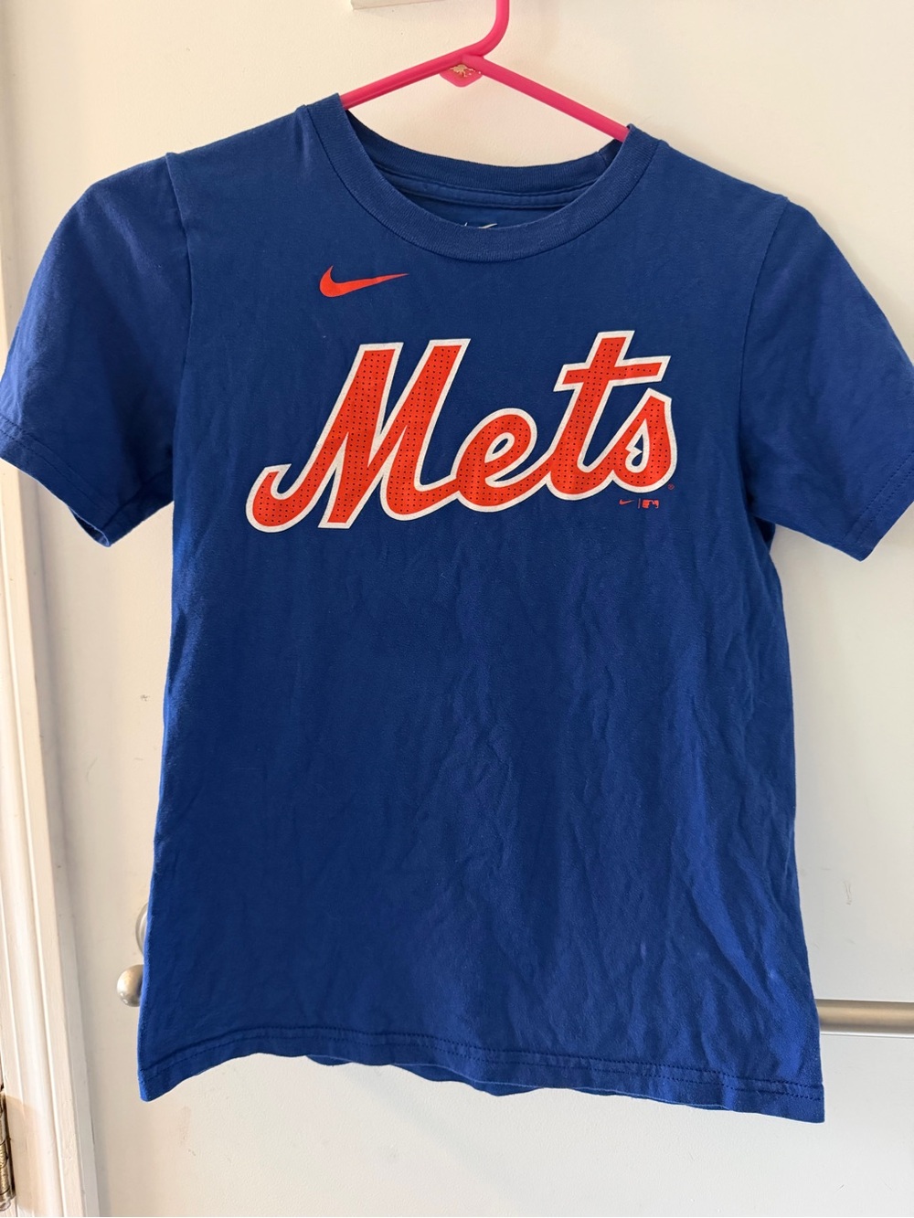 Nike Royal Blue Mets Graphic Tee with Orange Logo
